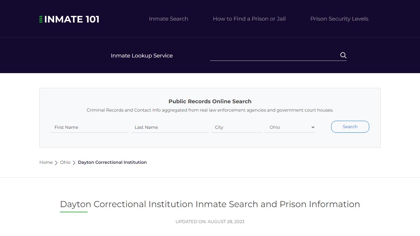 Dayton Correctional Institution Inmate Search, Visitation, Phone no ...